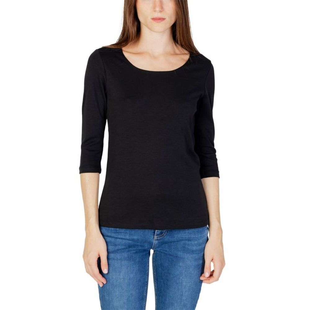 Street One Black Cotton Long Sleeve Women's T-Shirt
